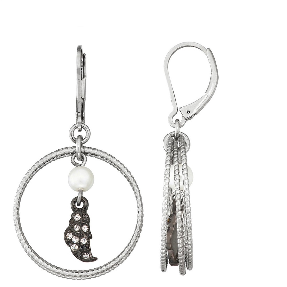 Simply Vera Vera Wang Orbital Pearl/Charm Earrings